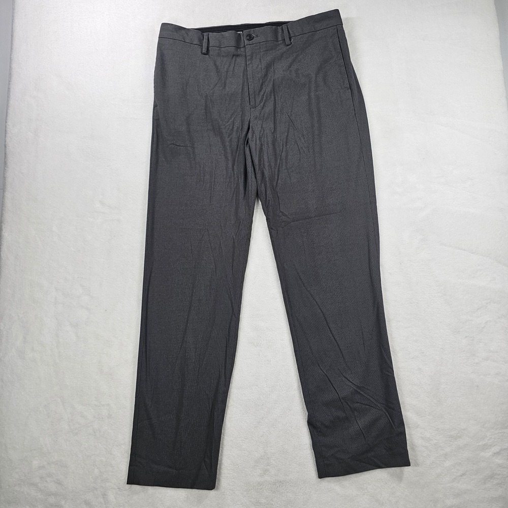 Van Heusen Dress Pants Mens 36x32 Gray Excellent Flex Slim Fit Micro Stripe